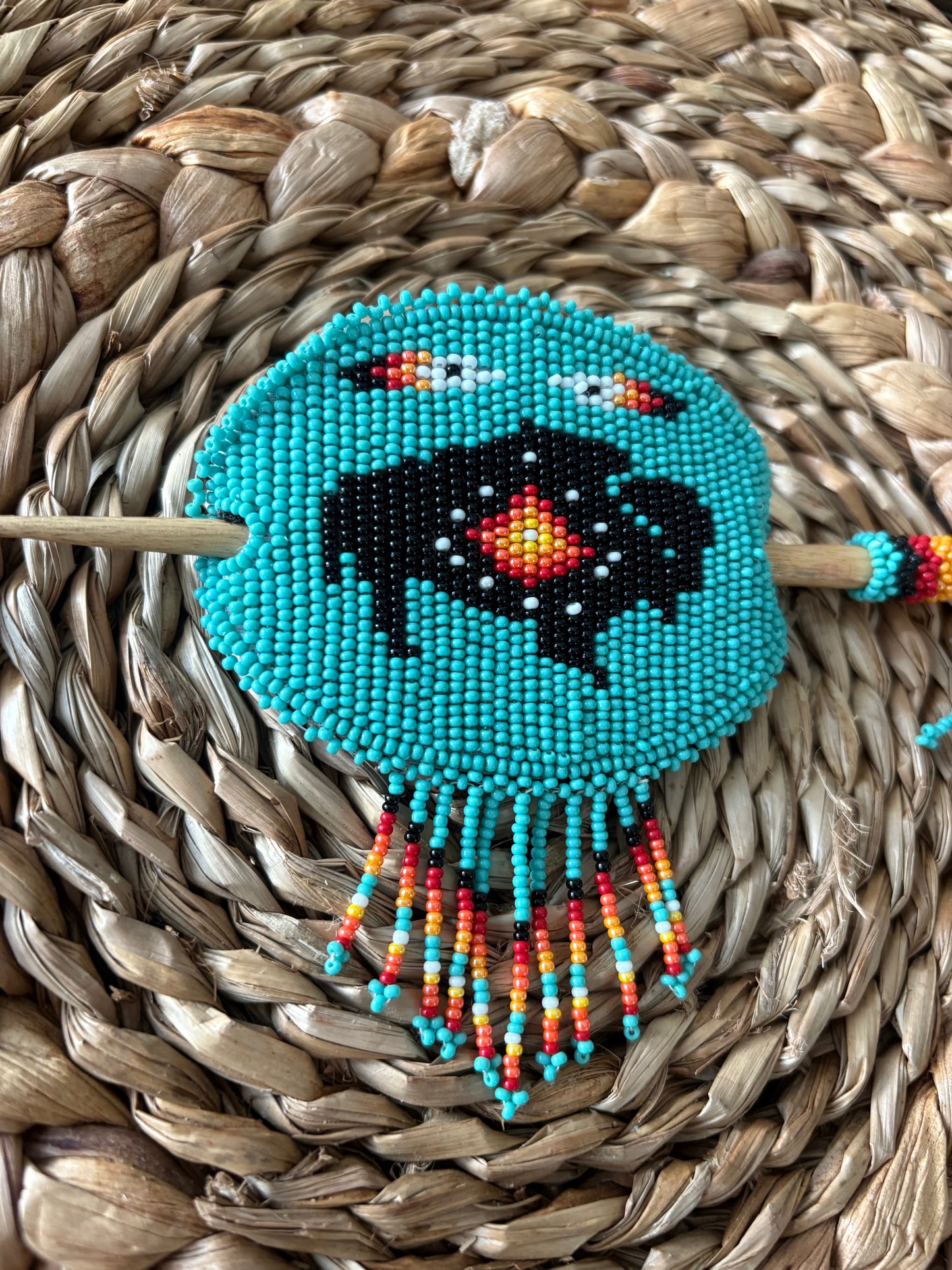 Beaded Barrette - Bison