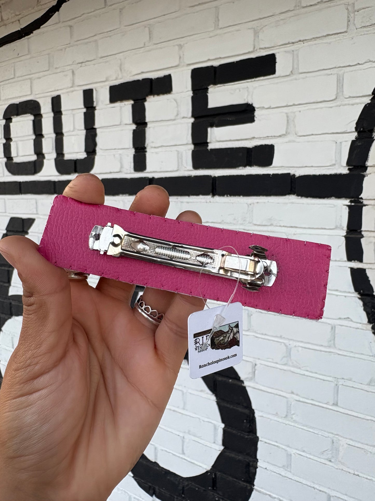 Pink Beaded Barrette