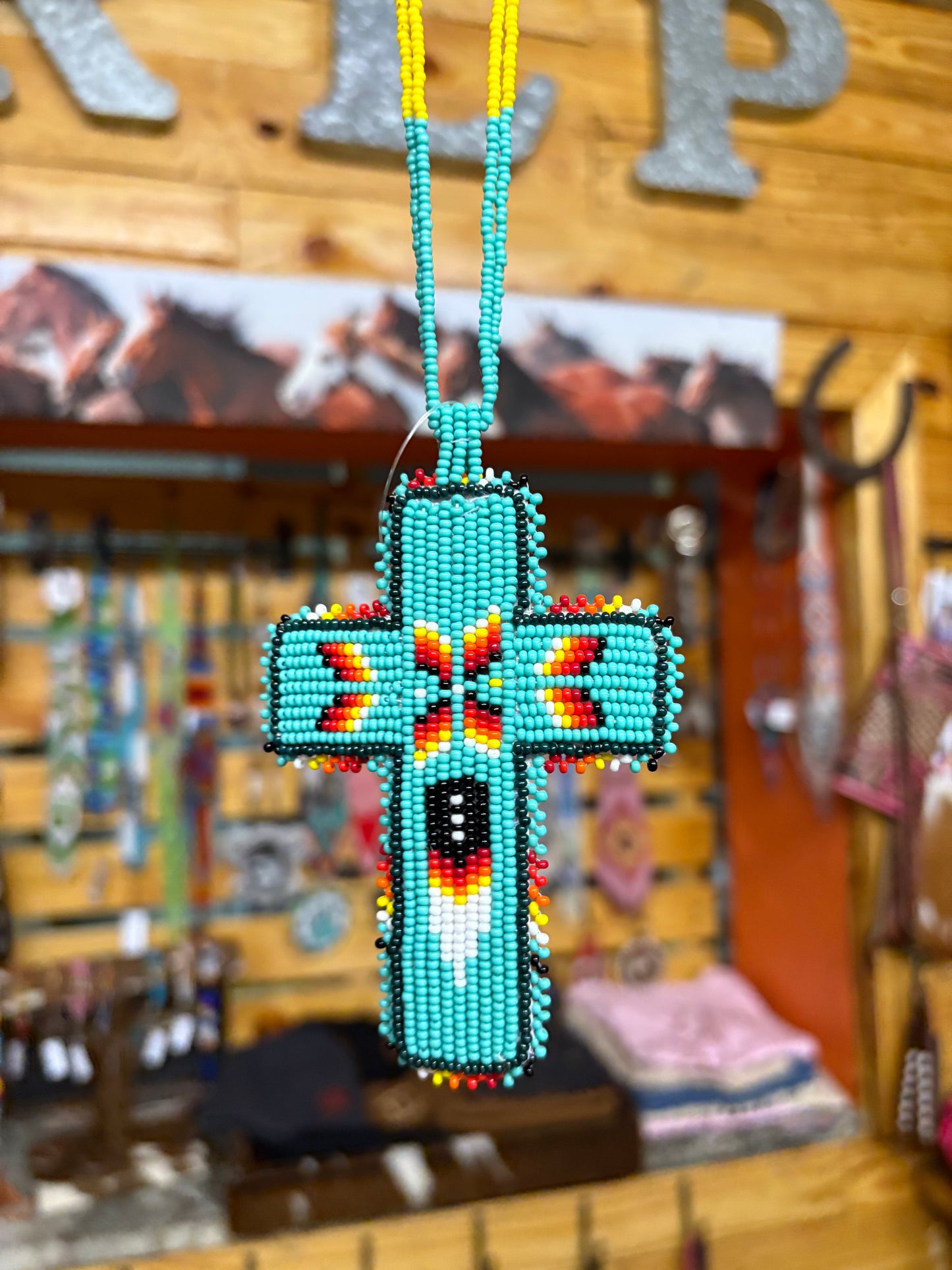 Beaded Cross Necklace