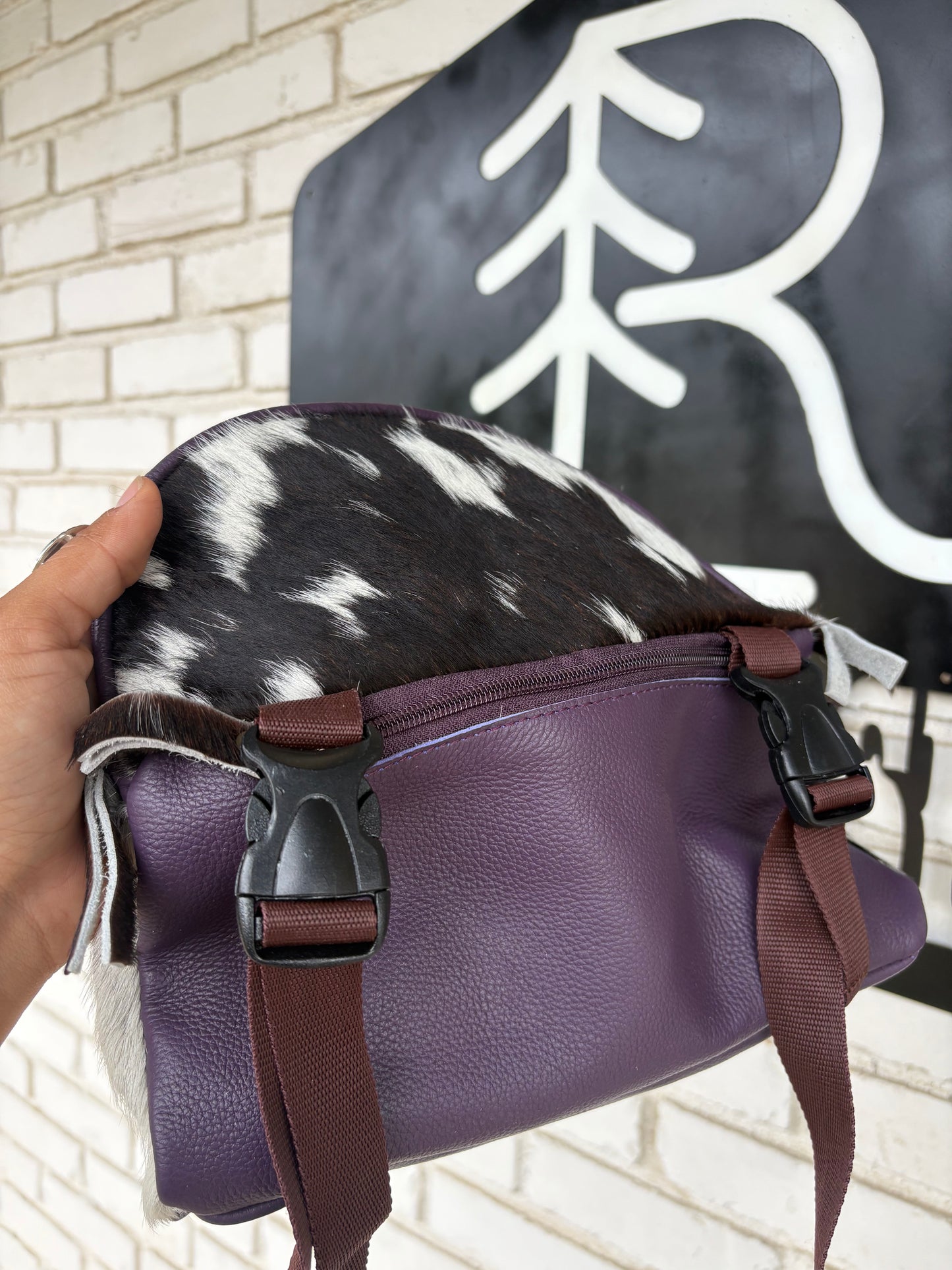 RLP Cowhide Saddle Sack- purple (4)