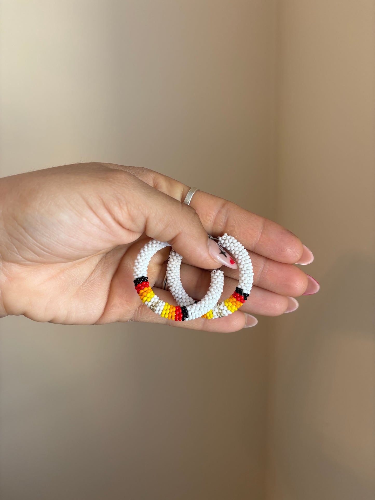 1.5” Bead Crochet Hoop Earrings