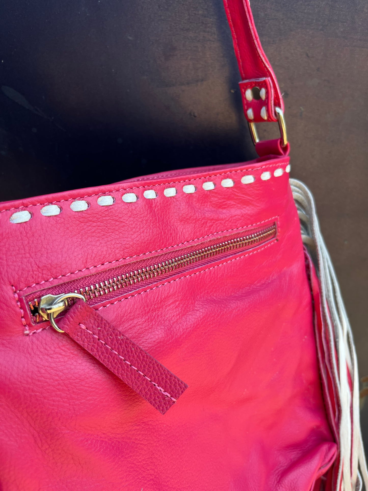 Fringe Crossbody - PINK