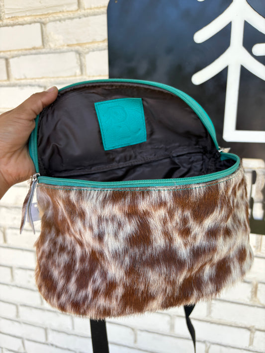 RLP Cowhide Saddle Sack - turquoise (2)