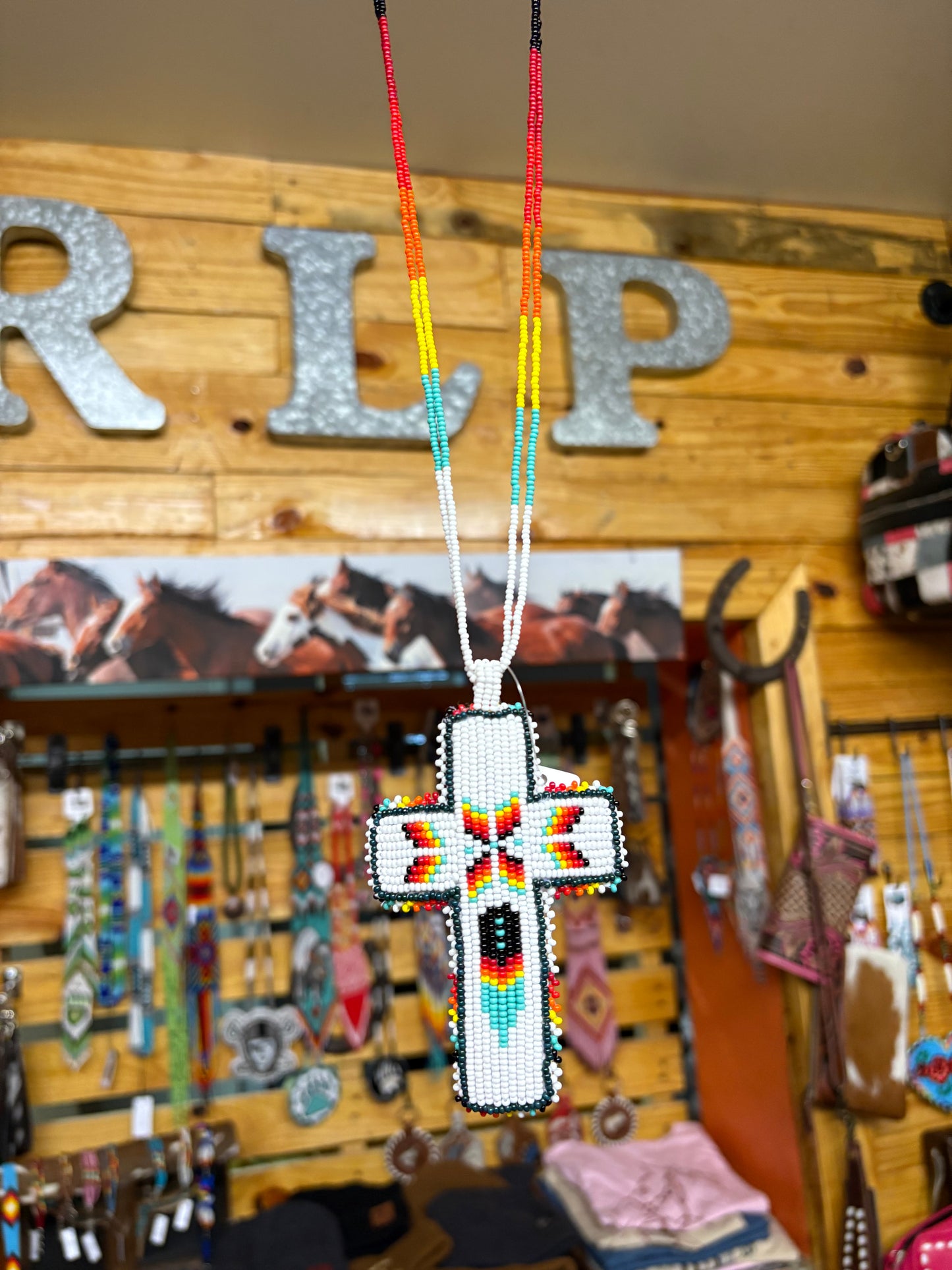 Beaded Cross Necklace