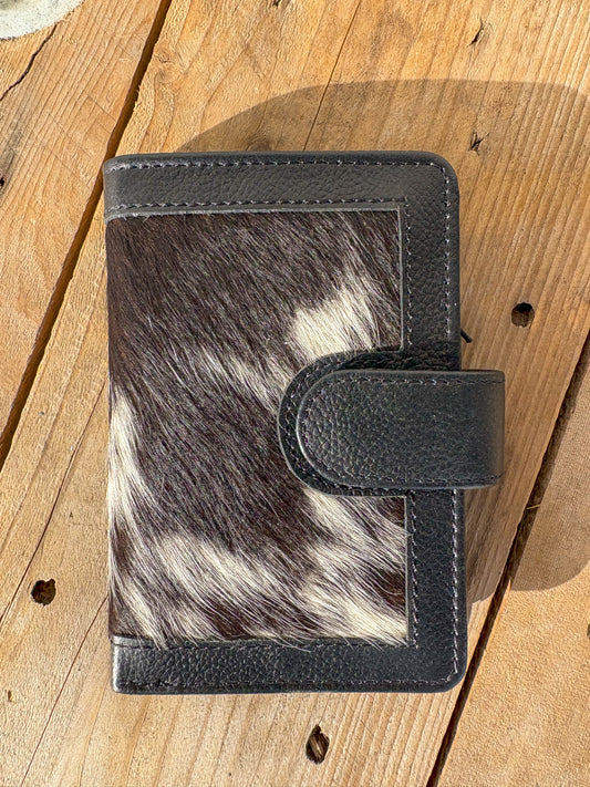 Cowhide Pocket Wallet - black leather