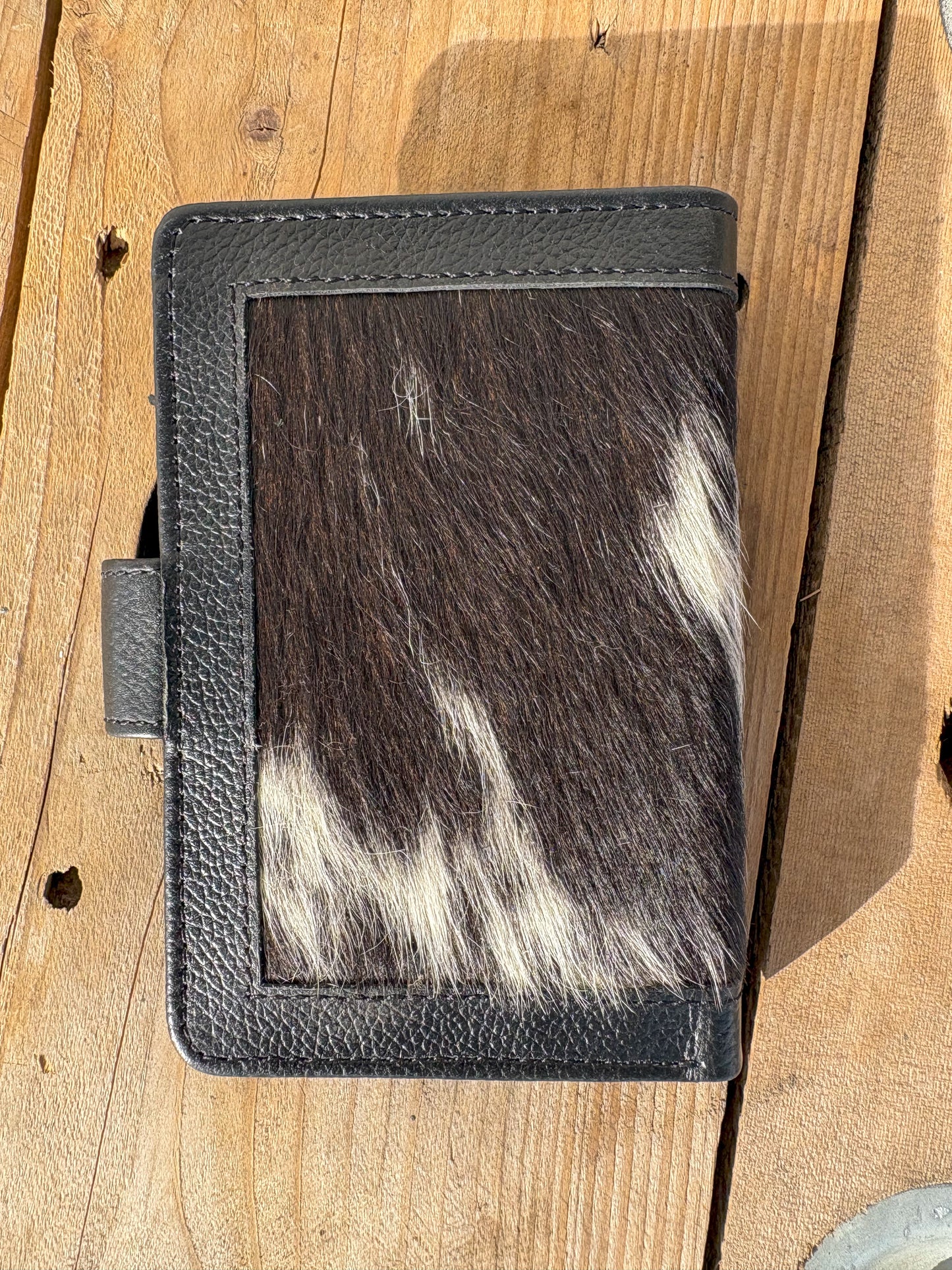 Cowhide Pocket Wallet - black leather