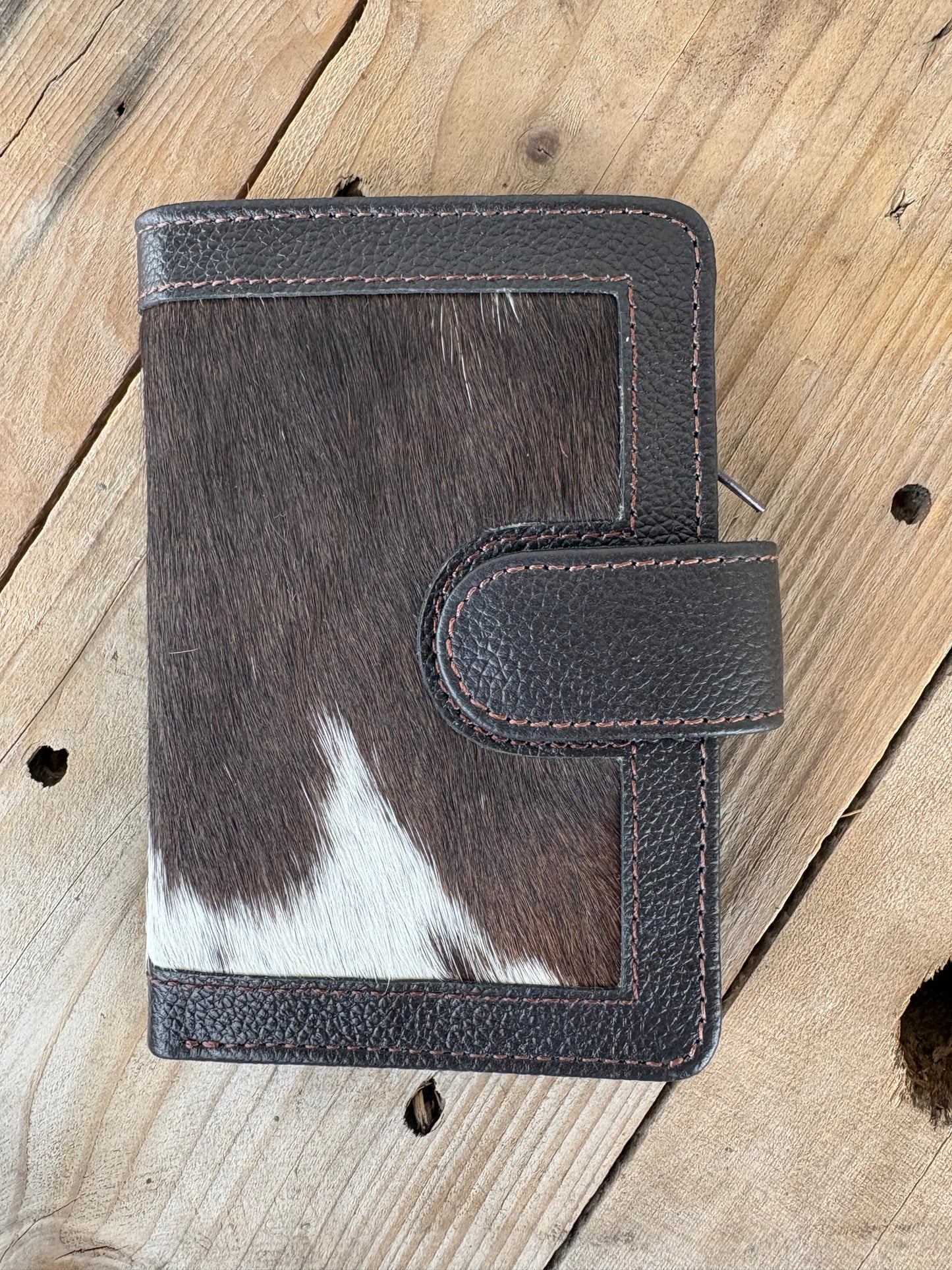 Cowhide Pocket Wallet - brown leather