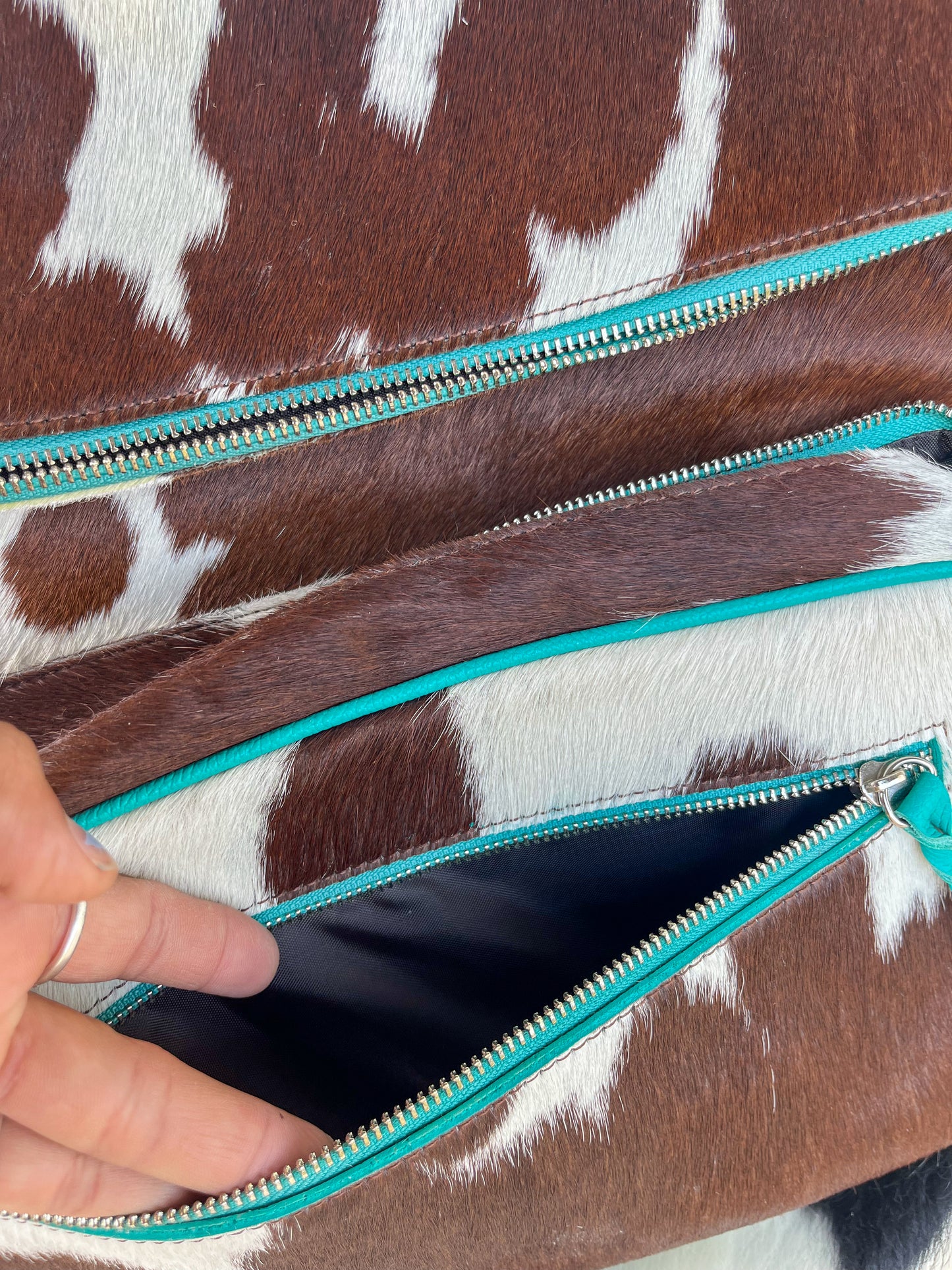 XL Turquoise Cowhide Backpack