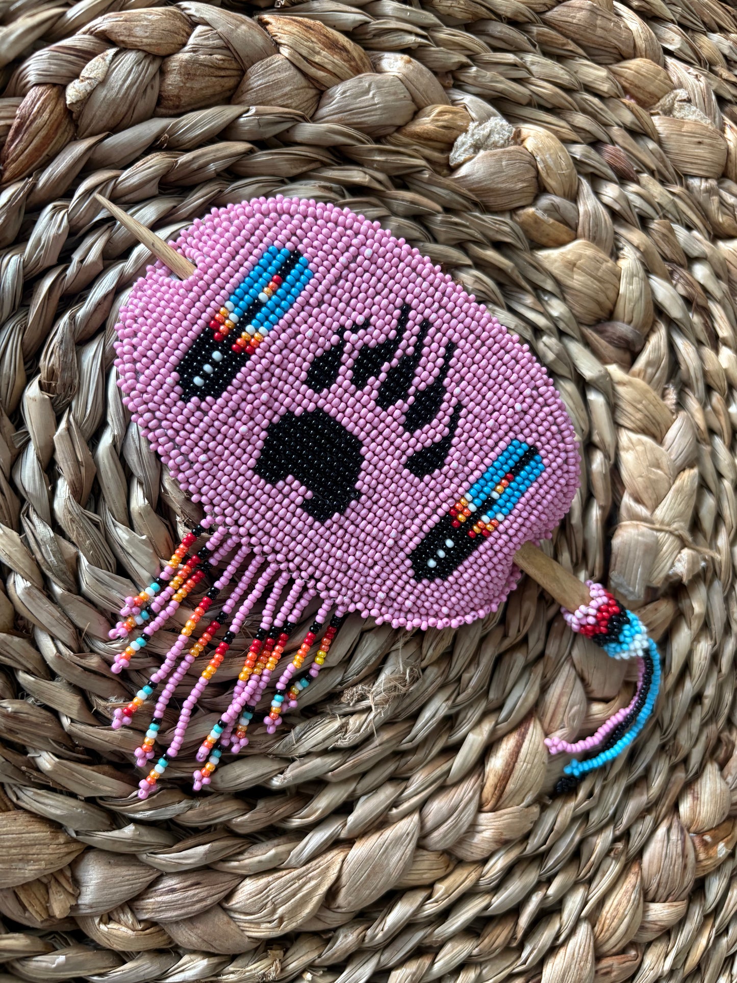 Beaded Barrette - Bear Paw