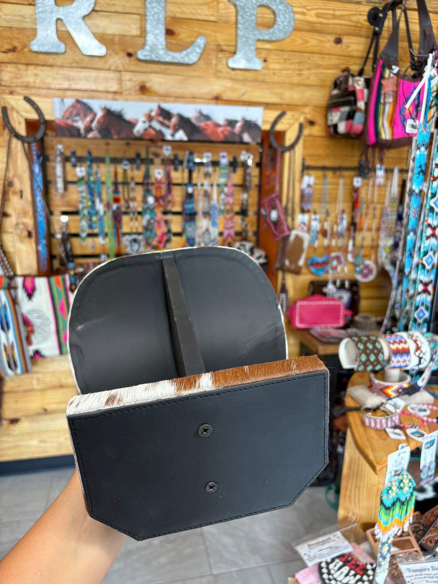 Cowhide Necklace Display