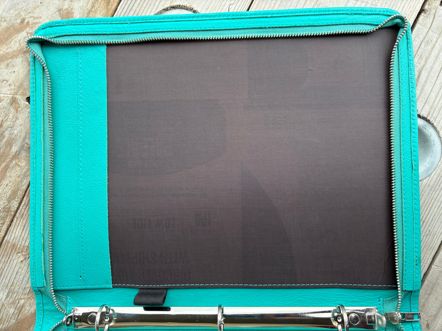 Turquoise Leather Cowhide Binder