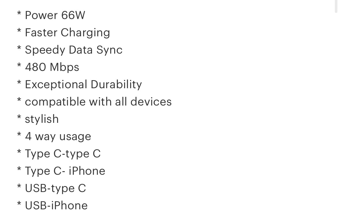 Turquoise Beaded 4-in-1 Charging Cable