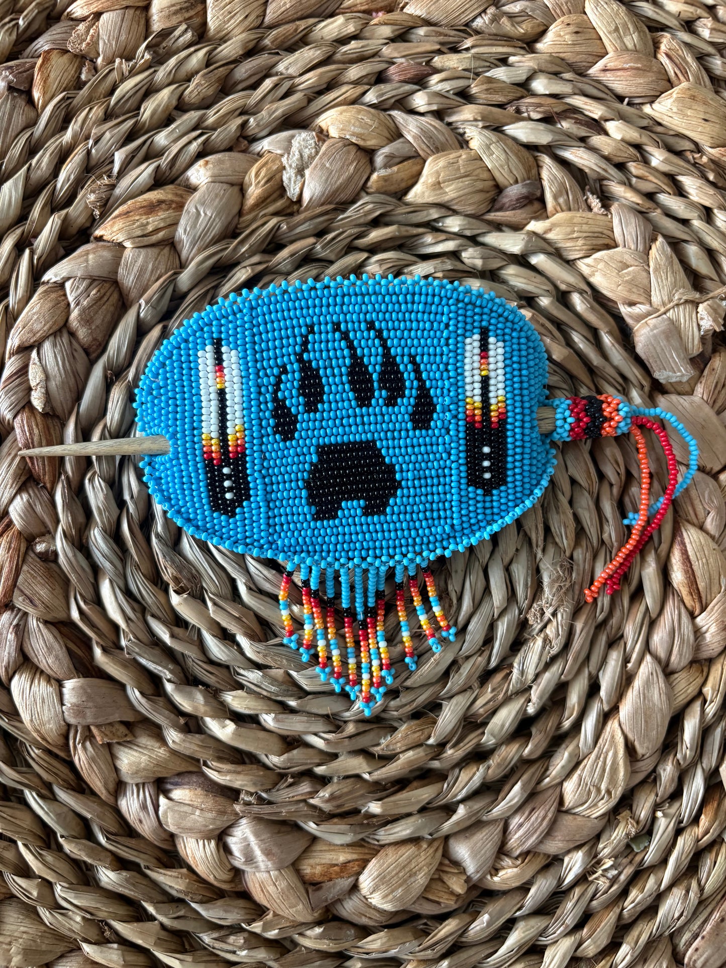 Beaded Barrette - Bear Paw