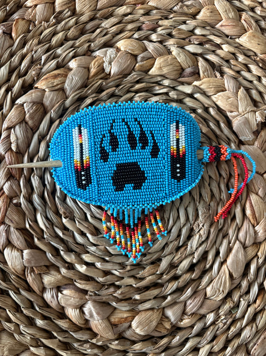 Beaded Barrette - Bear Paw