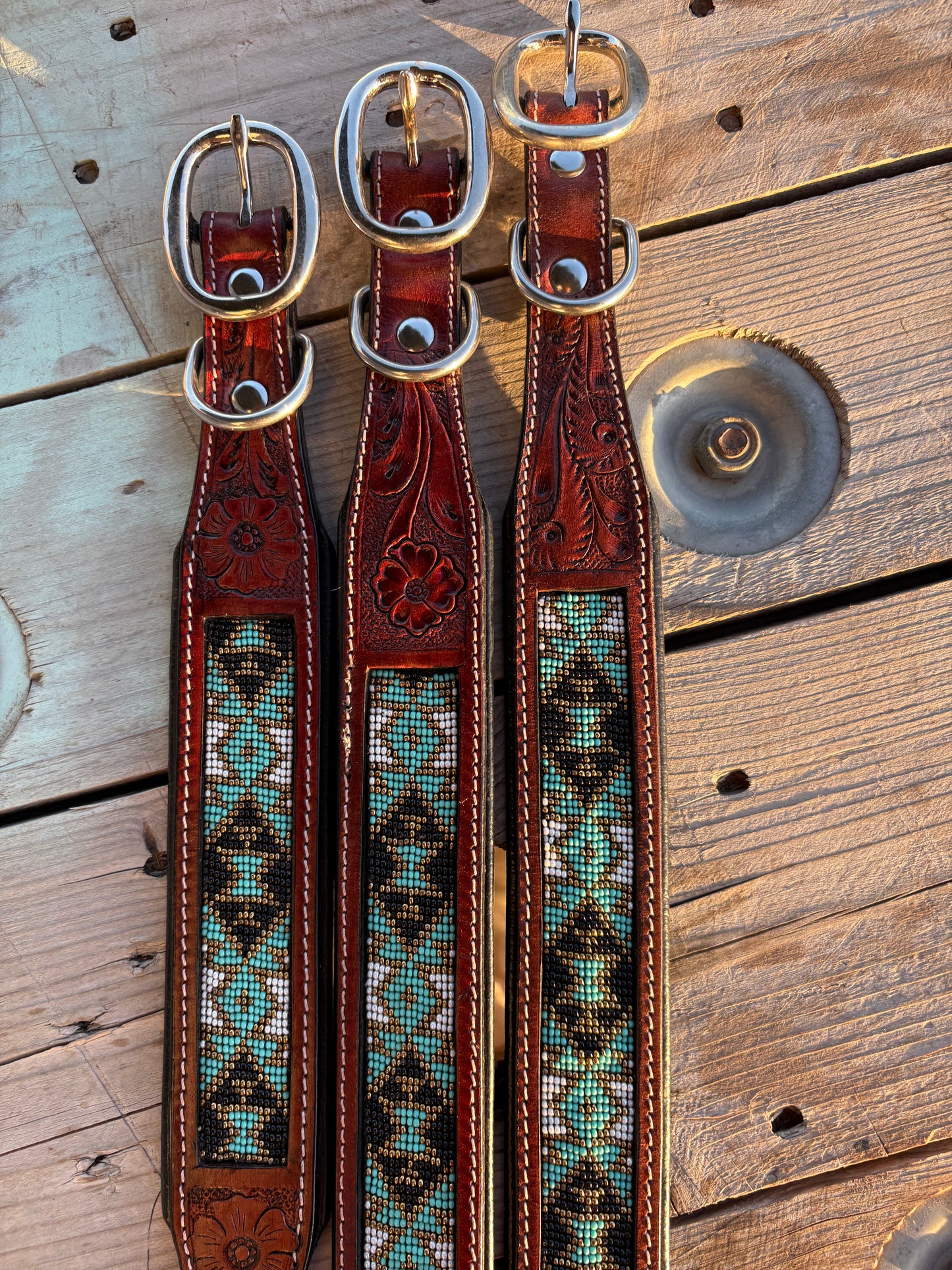 Turquoise Gold Dog Collar