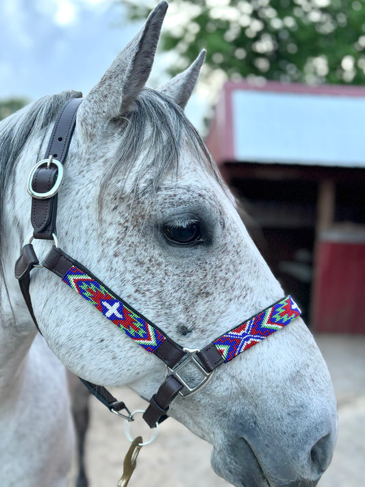 Beaded Leather Halter