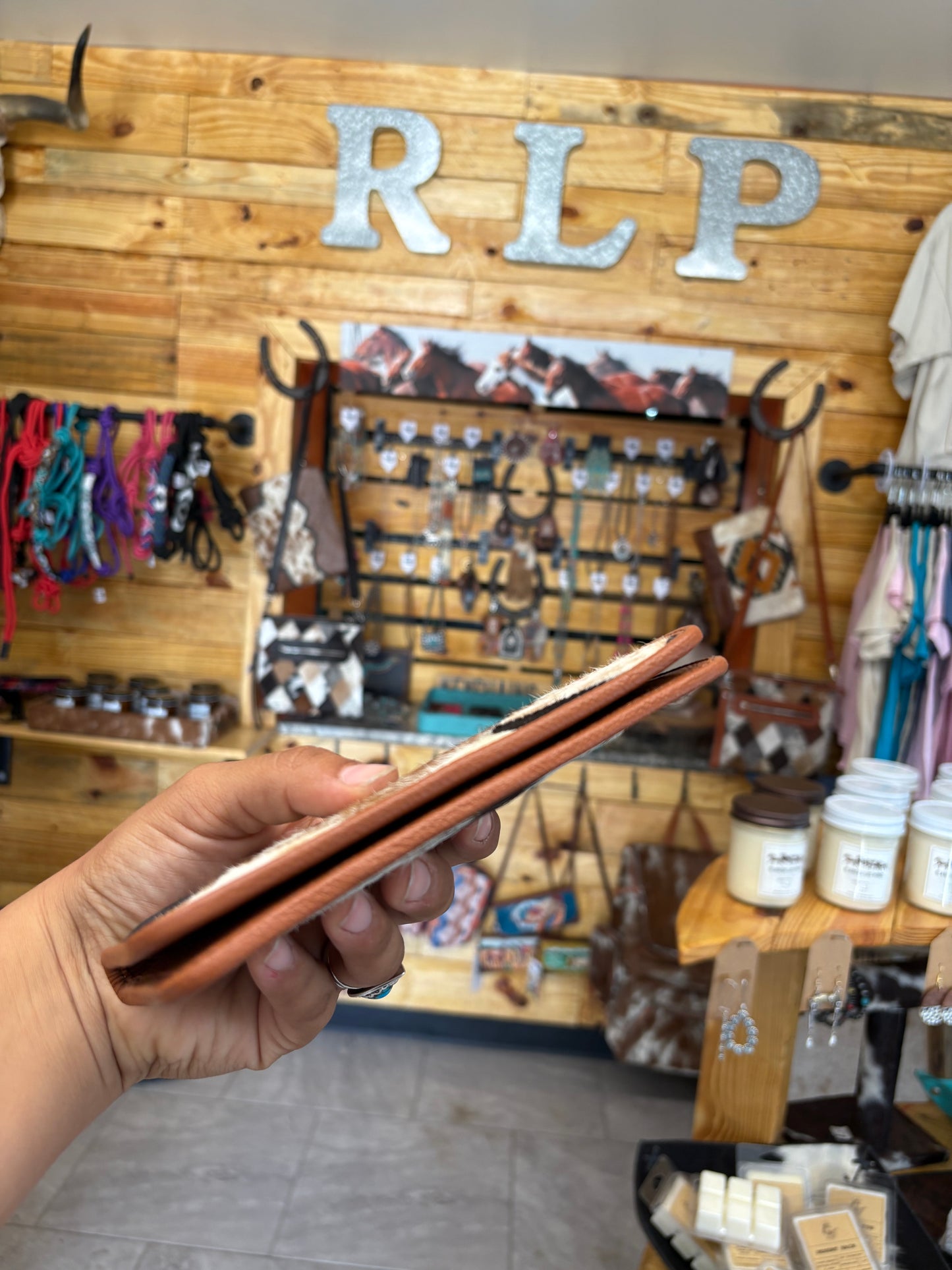 Cowhide Diamond Patch Wallet