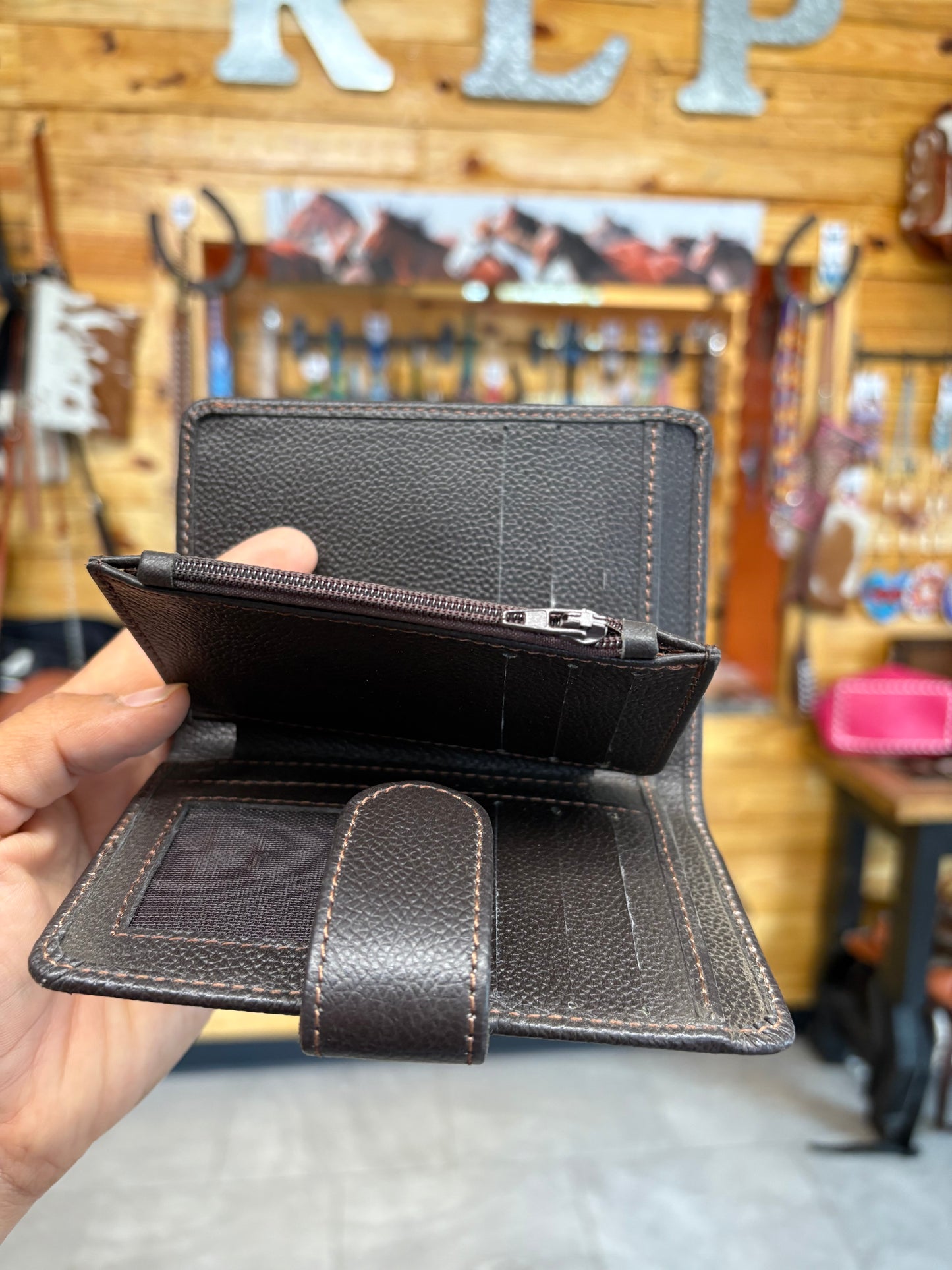 Cowhide Pocket Wallet - Brown