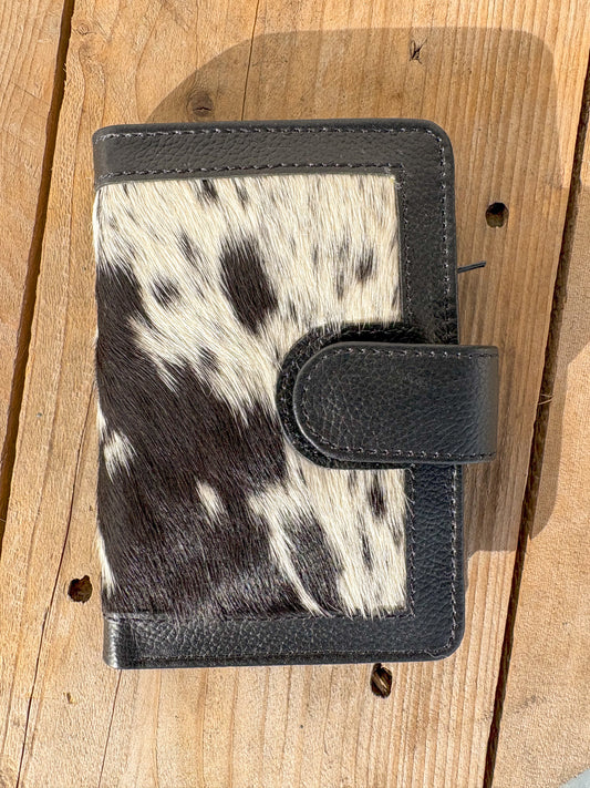 Cowhide Pocket Wallet - black leather