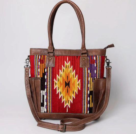 Red Serape Western Tote