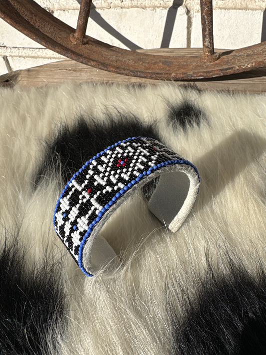 Beaded + Leather Cuff Bracelet