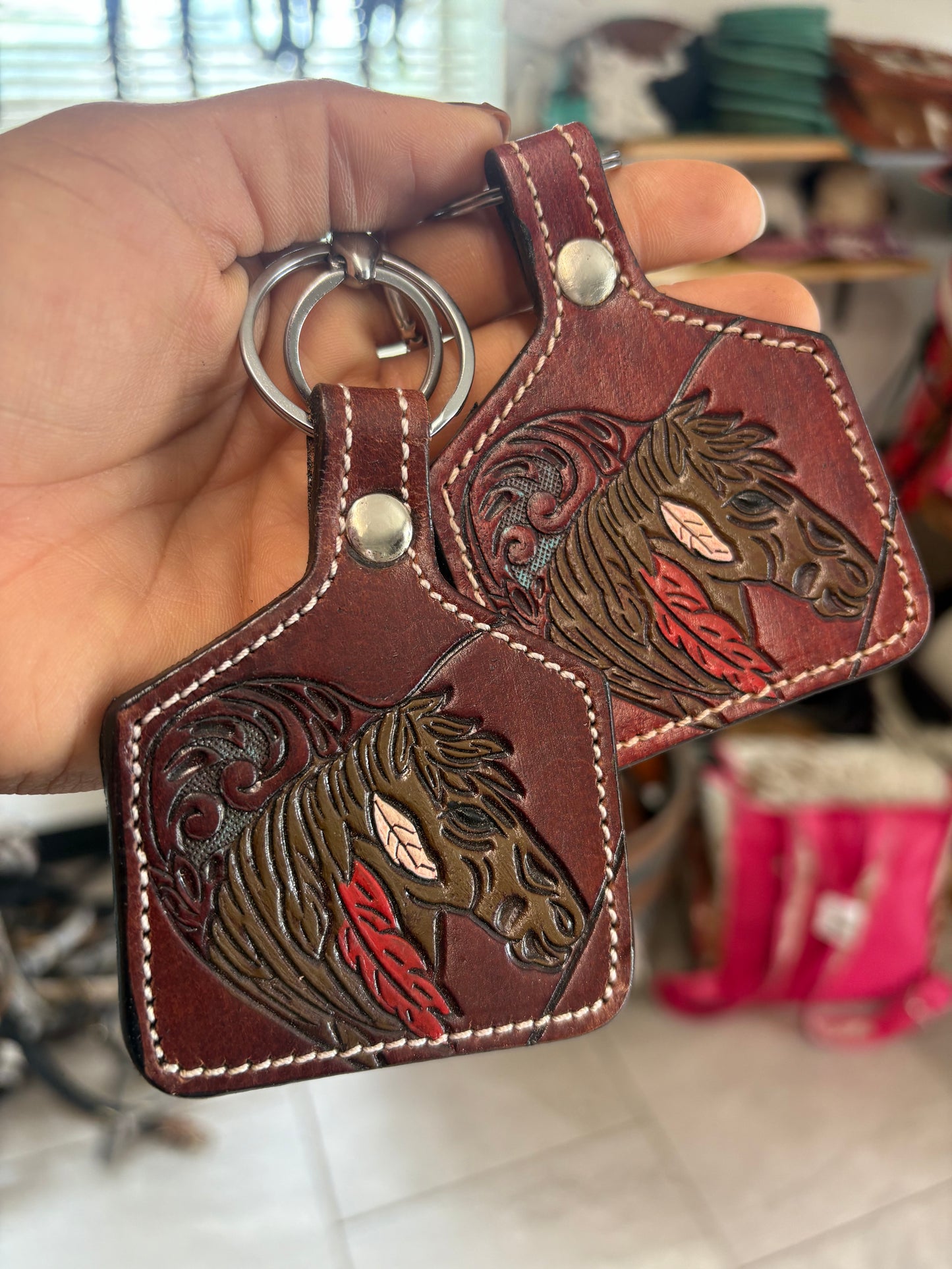 Native Horse Keychain