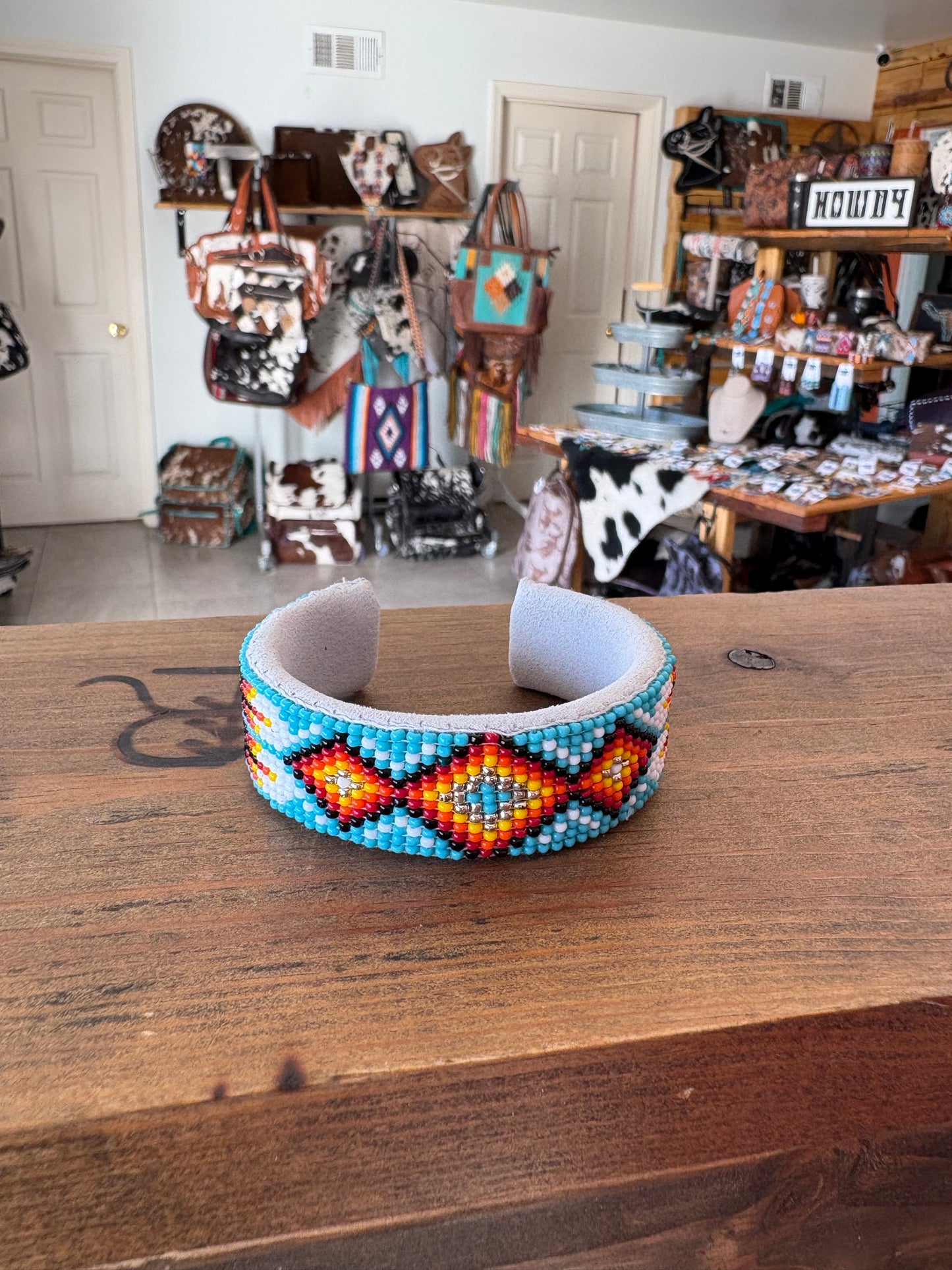 Leather Bead Cuff