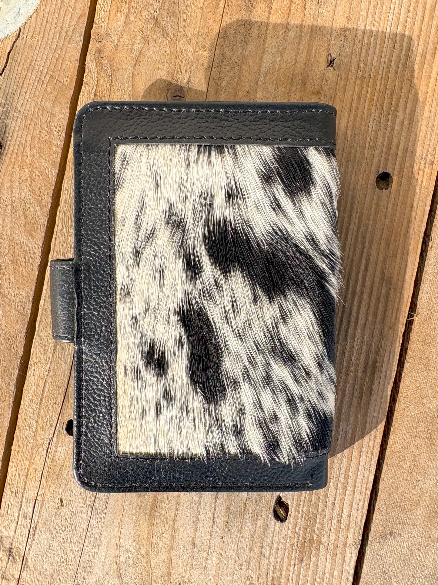 Cowhide Pocket Wallet - black leather