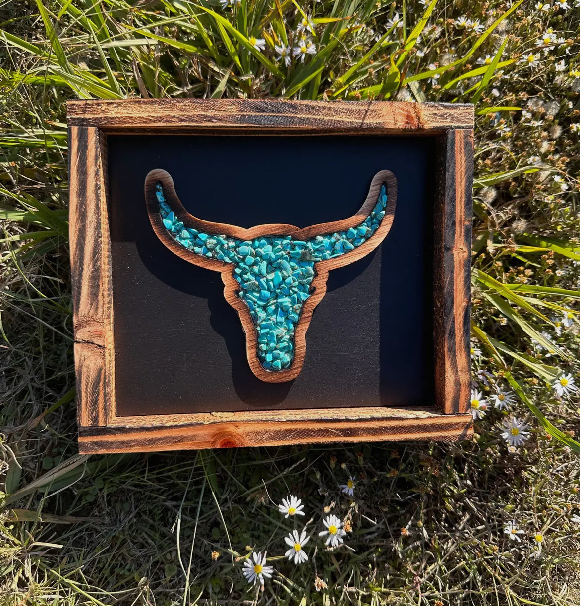 Turquoise Bull Skull Decor