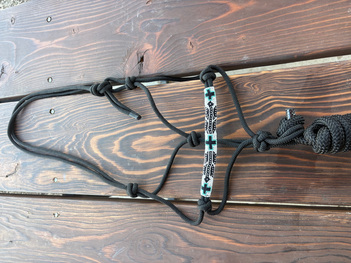 Horse Rope Halter - Black