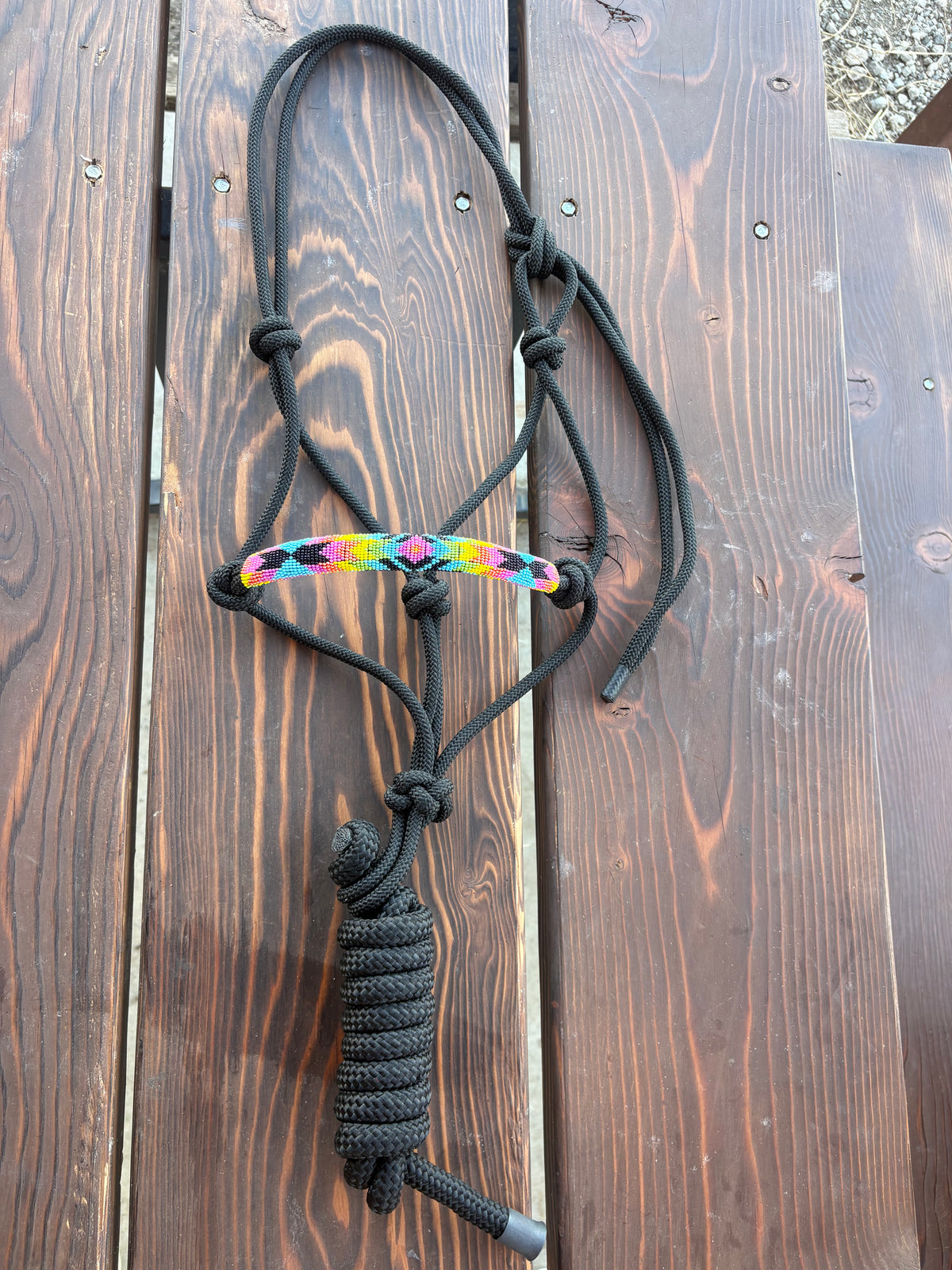 Horse Rope Halter - Black