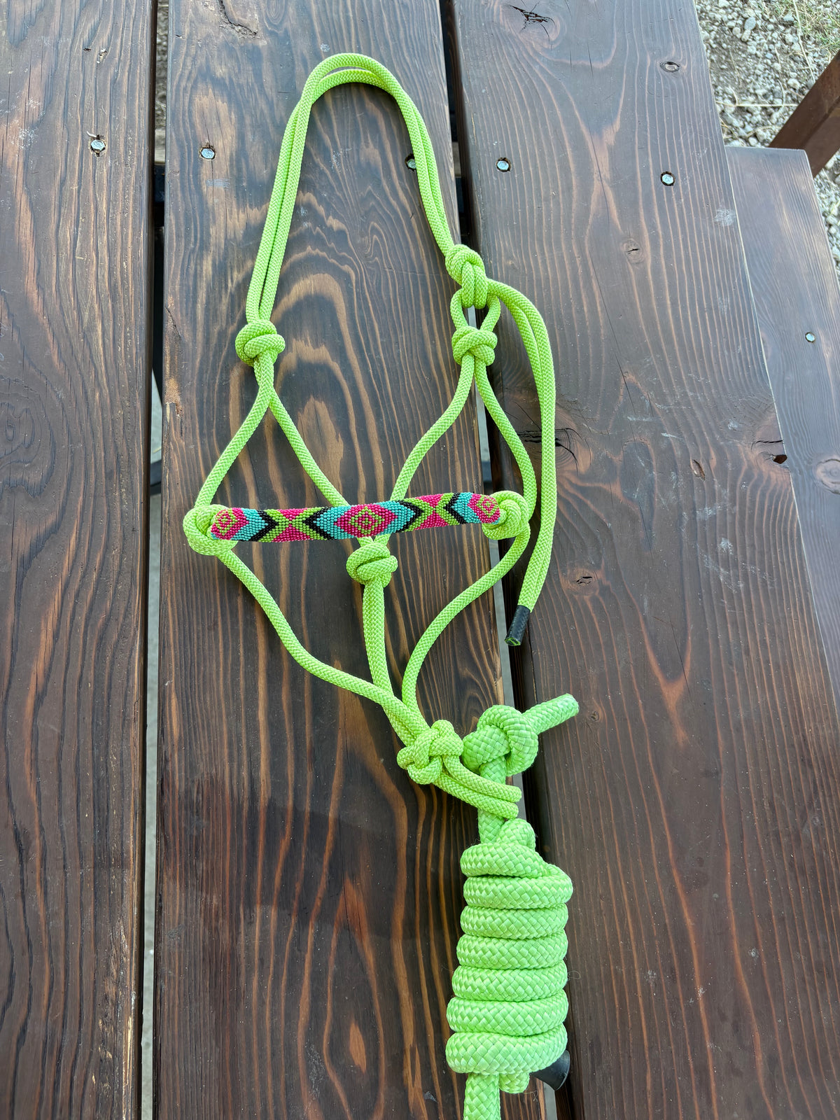 Horse Rope Halter - Neon Green